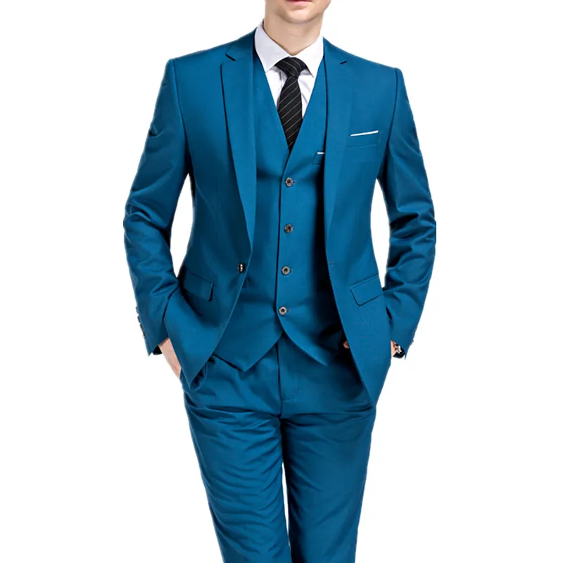 Мужской костюм-тройка Блейзер брюки жилет 2021 размера плюс Свадебный деловой