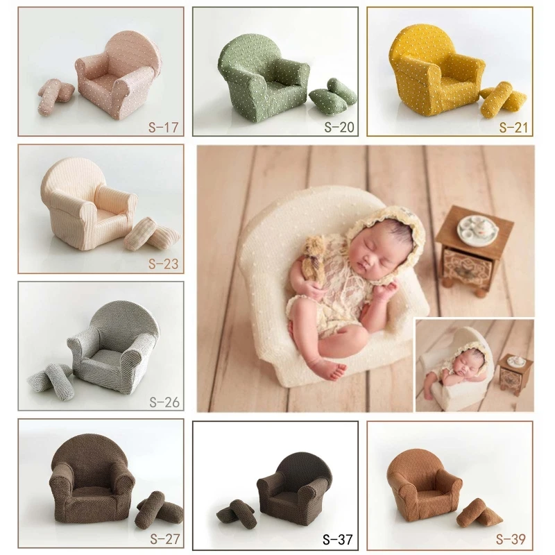 

Newborn Seat Posing Modeling Sofa and Pillow Set Baby Full Moon Photo Shooting Props Infant Photograph Photography