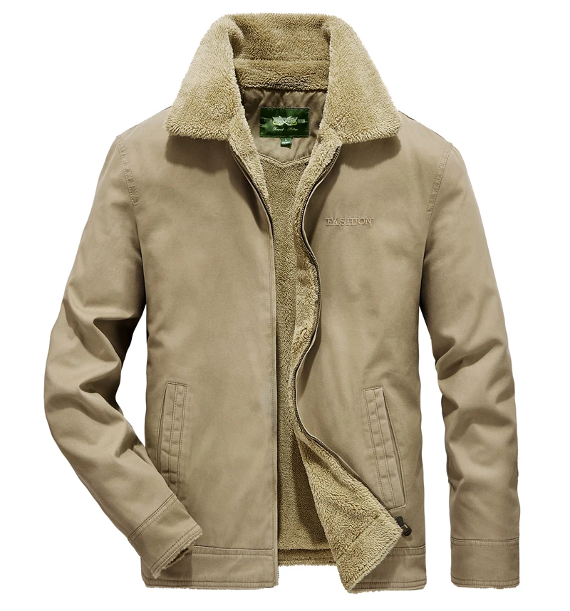 khaki Зимняя мужская куртка, хлопок, военный Бомбер, куртки, Jaqueta Masculina, Мужская ветровка, толстая флисовая куртка, Мужская парка, пальто - Цвет: khaki