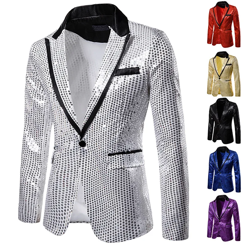 Hommes или argent rouge bleu noir mince coupe tailleur scéne robes de bal Costume mariage marié veste |