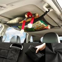 cargo net in the trunk with zipper pocket roof interior bag for auto container universal car ceiling storage net