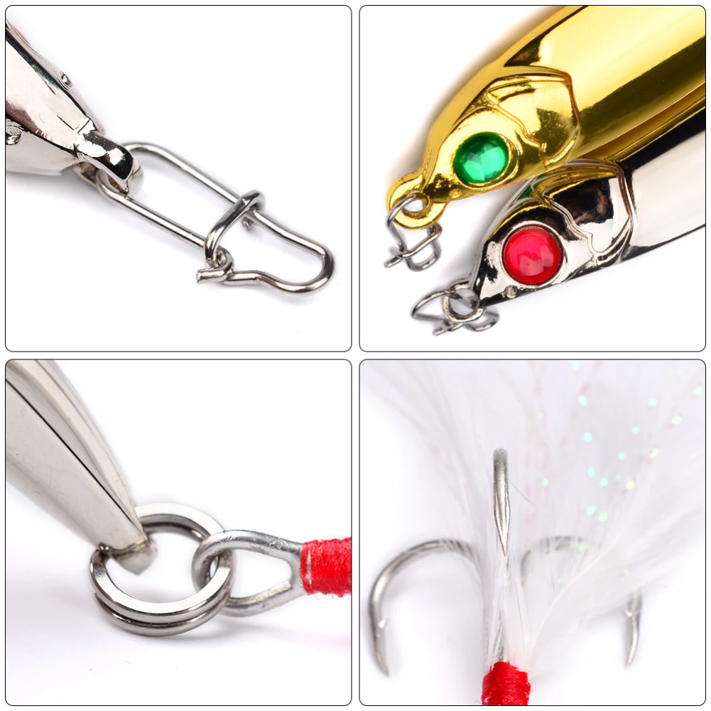 

1Pcs Fishing Lure Spoon Sequins Spinner with Feather Hard Bait For Sea lake lure Tool Wobblers Minnow Artificial Bright Hooks