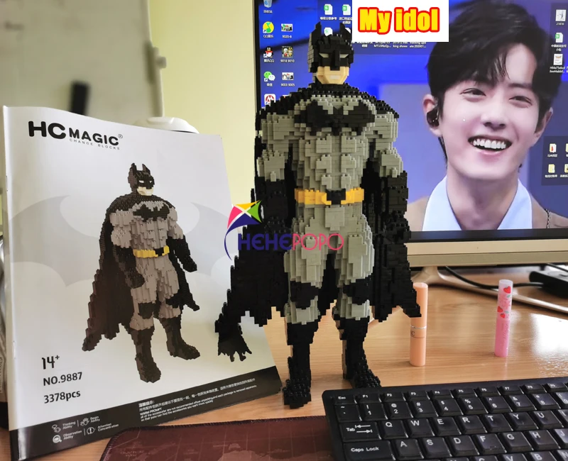 

3378pcs 9887 Super Hero Block Model Dark 3D Model DIY Diamond Mini Building Small Blocks Bricks Toy for Children No Box
