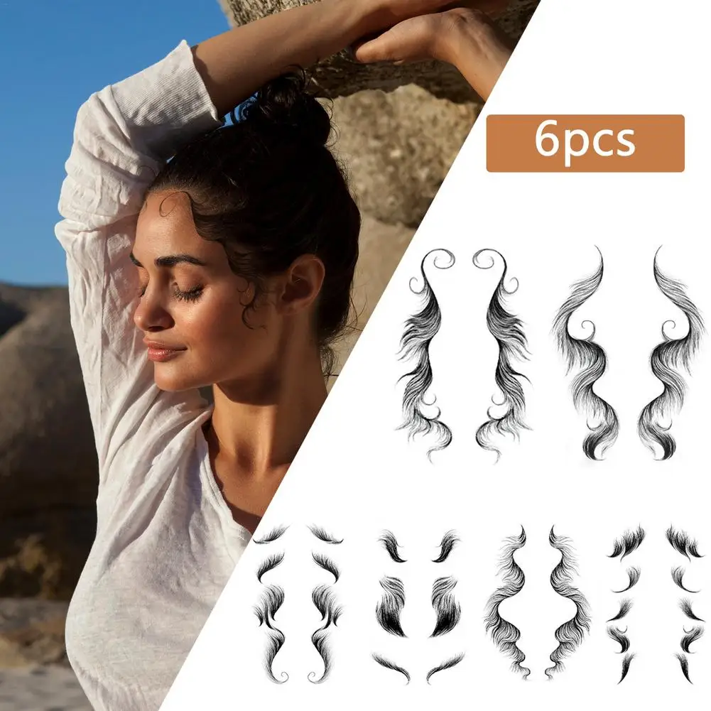 

Hair Edge Tattoo Stickers Baby Hairline Edging Temporary Tattoo Stickers Smooth Waterproof Black Hairline Bangs Tattoo Sticker