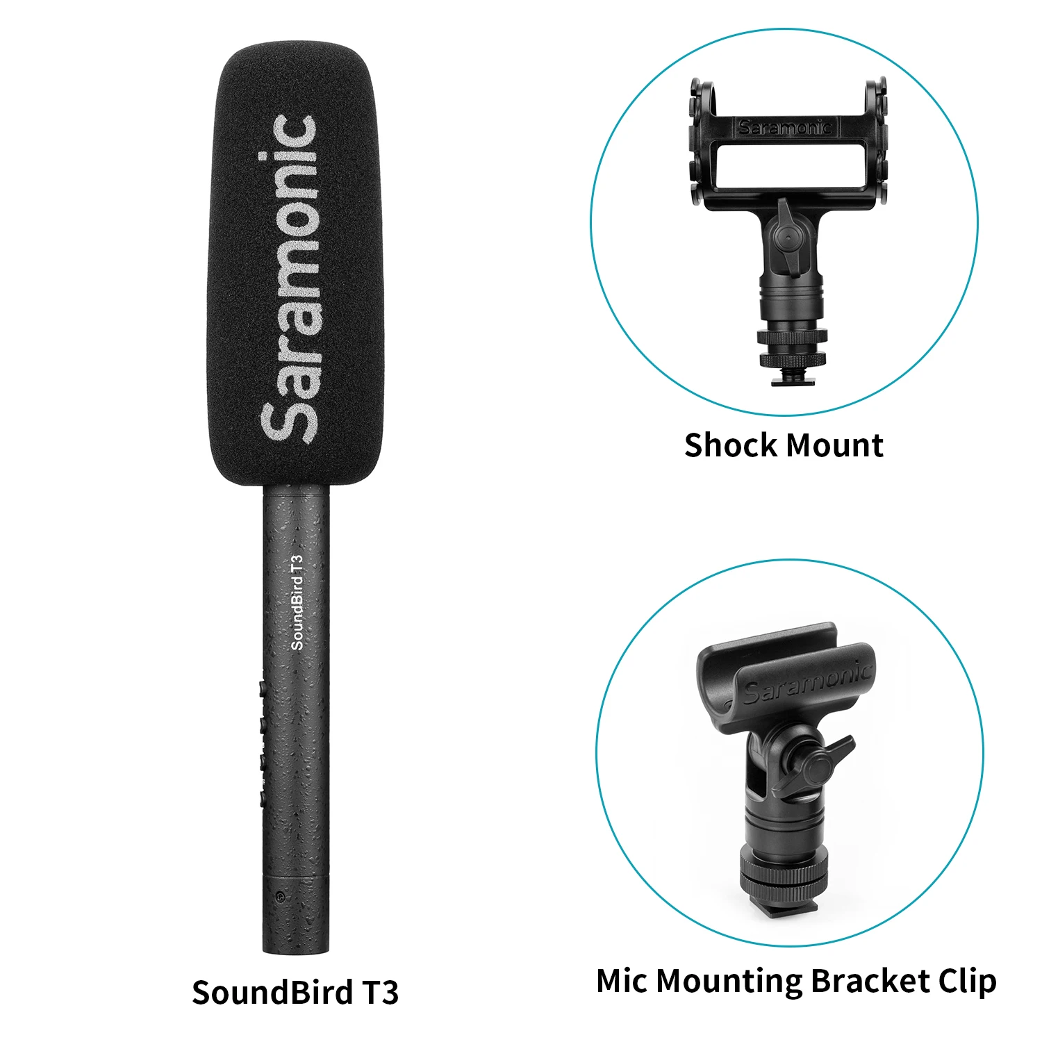 Кардиоидный конденсаторный микрофон Saramonic SoundBird T3/T3L для киносъемки ENG запись