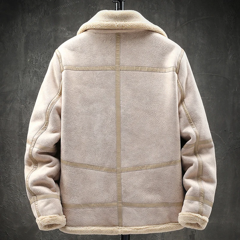 2020 European Brand Designer Mans Faux Fur Coat Oversized Overcoat Leather Jackets and Velvet Clothing Winter B755 | Мужская одежда