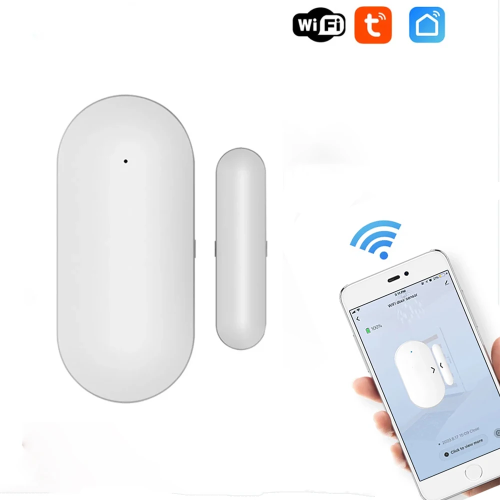 

Tuya Wifi Smart Window Door Sensor Magnetic Switch Open Detector Alert Alarm Protection Security System for Smart Home Life