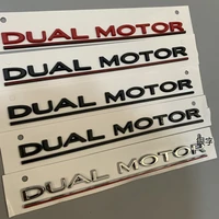dual motor underlined letters emblem for tesla model 3 x s car styling high performance trunk badge sticker chrome black red