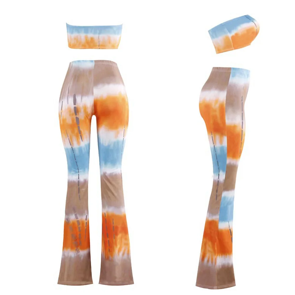 

Women Summer Sexy Print Flared Trousers High Waist Wide Leg Long Pants Trousers