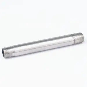 Цилиндрическая втулка 14 дюйма BSP с наружной резьбой длиной 100 мм, фитинг для труб из нержавеющей стали 304, соединительный элемент, для воды, масла, воздуха