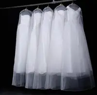 50pcs High Grade Transparent Wedding Dress Dust Cover Soft Tulle Garment Bags Bridal Gown Net Yarn Bag 160cm 180cm SN3926