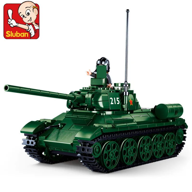 

497Pcs Military T34-85 Tank Building Blocks Sets DIY Creative 215 Tank Model Bricks Educational Toys for Children