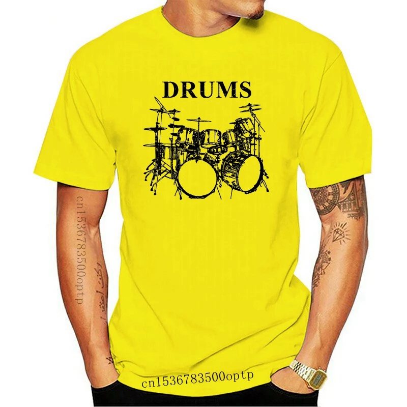 

New DRUMS T Shirt Men Cartoon Cool Print T-shirt Men Tees Mens Casual T-shirt Short Sleeves T Shirt Cool women tshirt