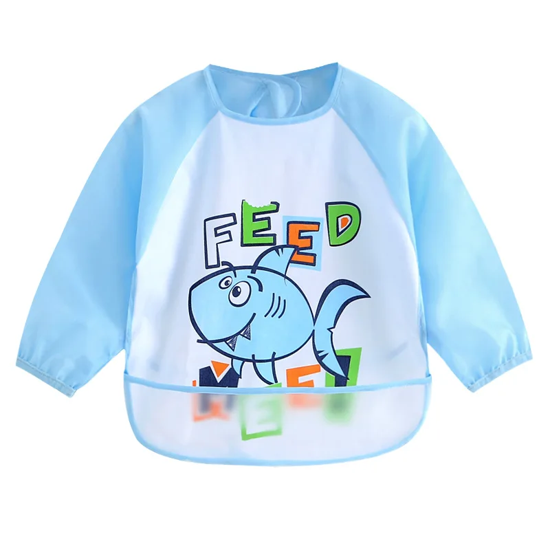 Детский нагрудник с длинным рукавом водонепроницаемый для кормления одежда