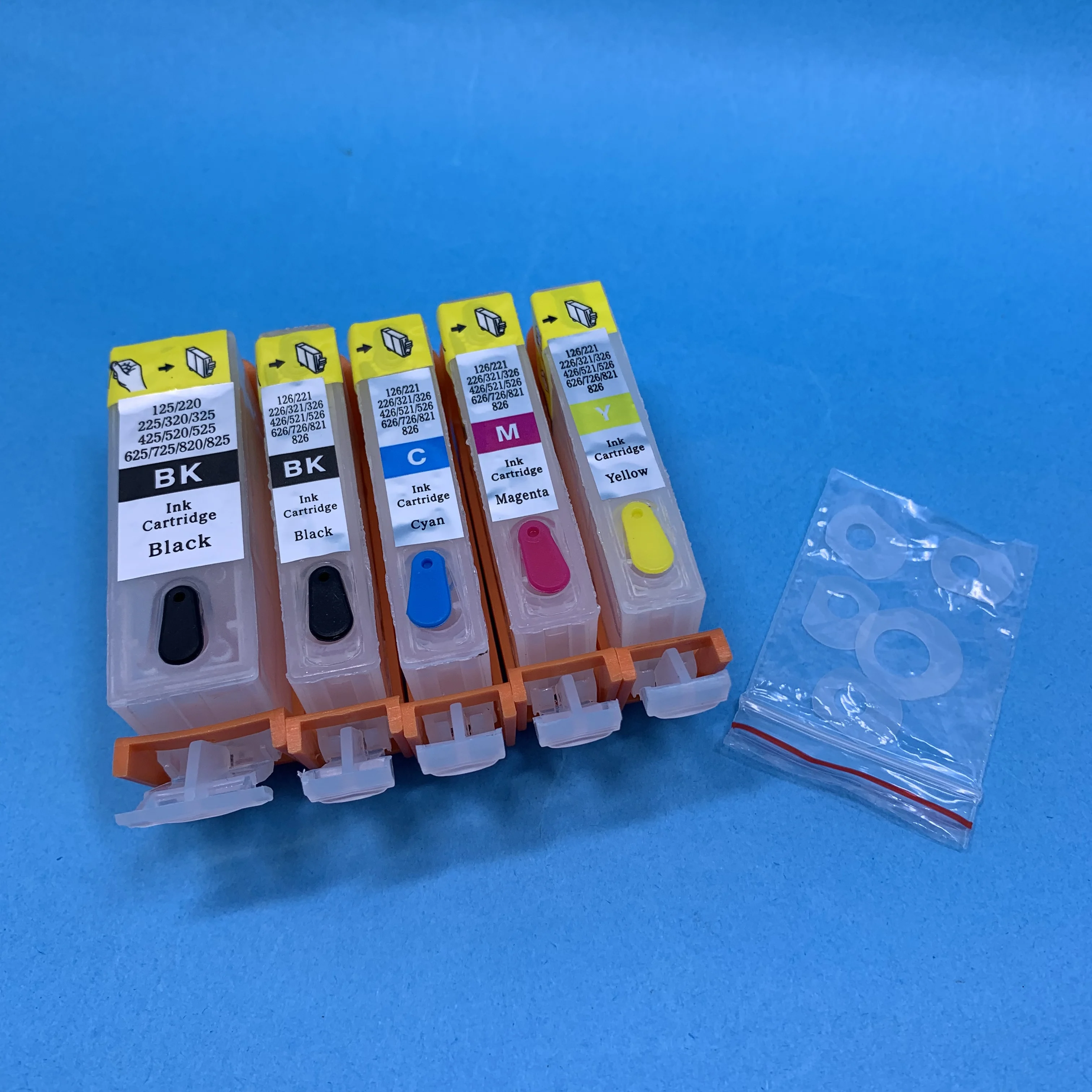 Многоразовый чернильный картридж YOTAT 5 шт. PGI-220 CLI-221 для Canon PIXMA iP3600 iP4600 iP4700 MP540 MP560
