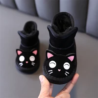 2021 new winter children snow boots genuine leather cat design cute girls boots warm plush kids boots toddler baby shoes 21 30