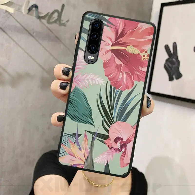 Винтажный чехол с цветочными листьями для Huawei P20 P30 P40 Pro Mate 10 20 30 Lite P Smart Y7 2019 Plus Nova 3I