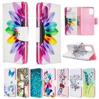 painted leather case wallet case for samsung a01a11a21a31a51 a30s a50s a10 a20a30 a50 a70 color print pattern stand wallet case