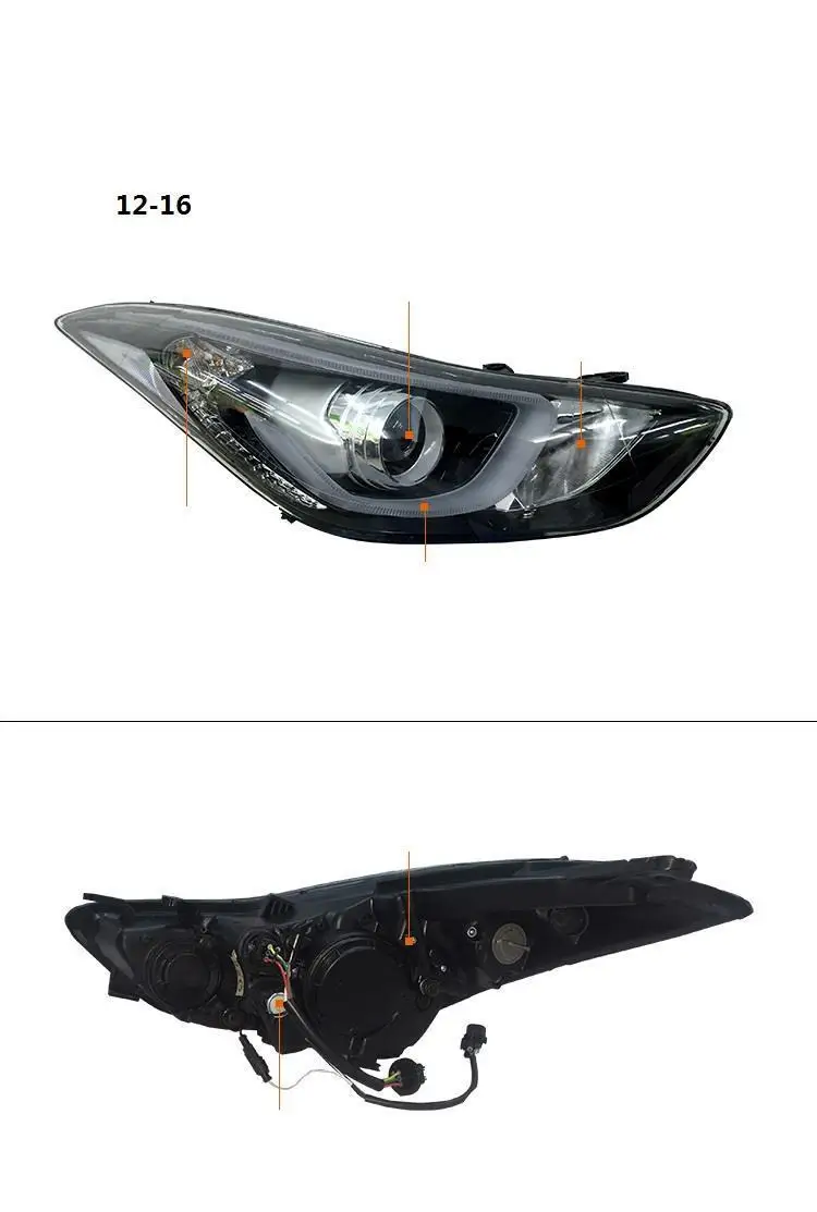 Автомобильные Внешние Luces Neblineros Para Автомобильные светодиодные Drl фары Задние Автомобильные фары в сборе 12 13 14 15 для hyundai Elantra