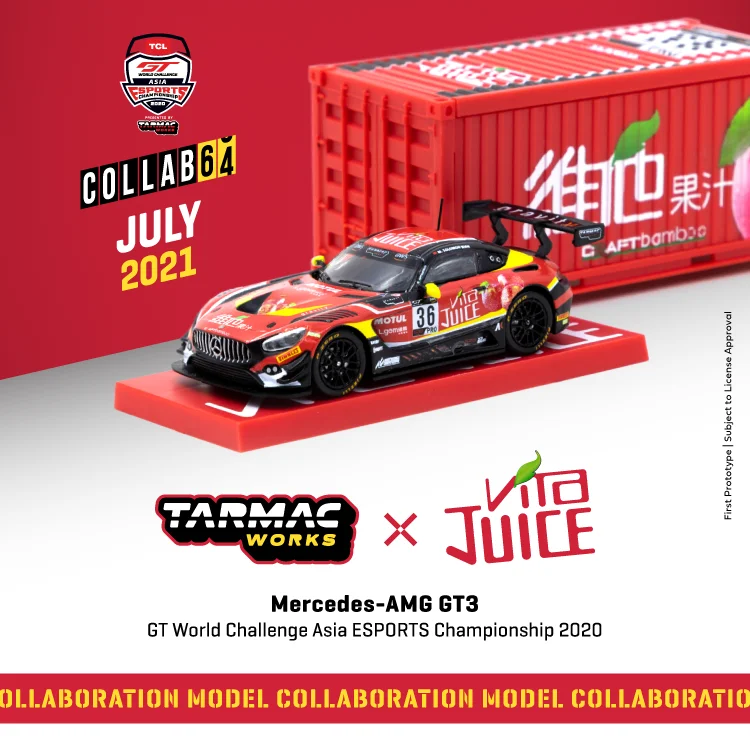 Модель легкового автомобиля TW 1:64 AMG GT3 GT Vita гоночный мир Чемпионат Азии по