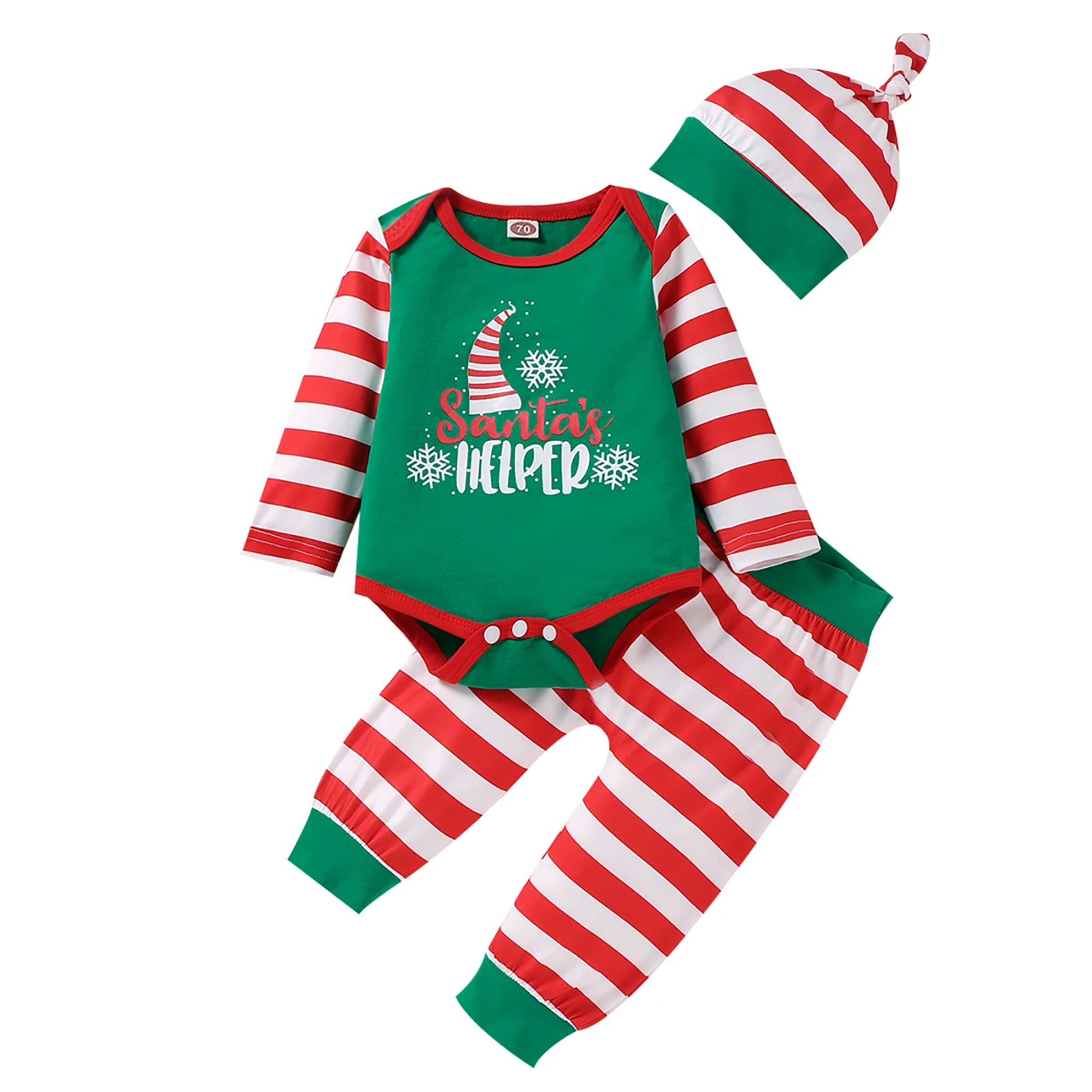 

3 шт., Детский комбинезон с длинным рукавом, круглым вырезом и принтом букв