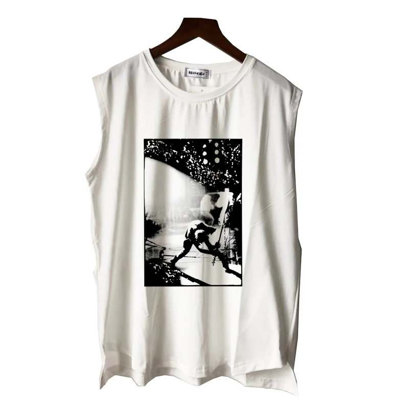 Punk rock band smash a guitar poster print men women boy girl tank tops casual punk hip hop summer vest sleeveless tee | Мужская одежда