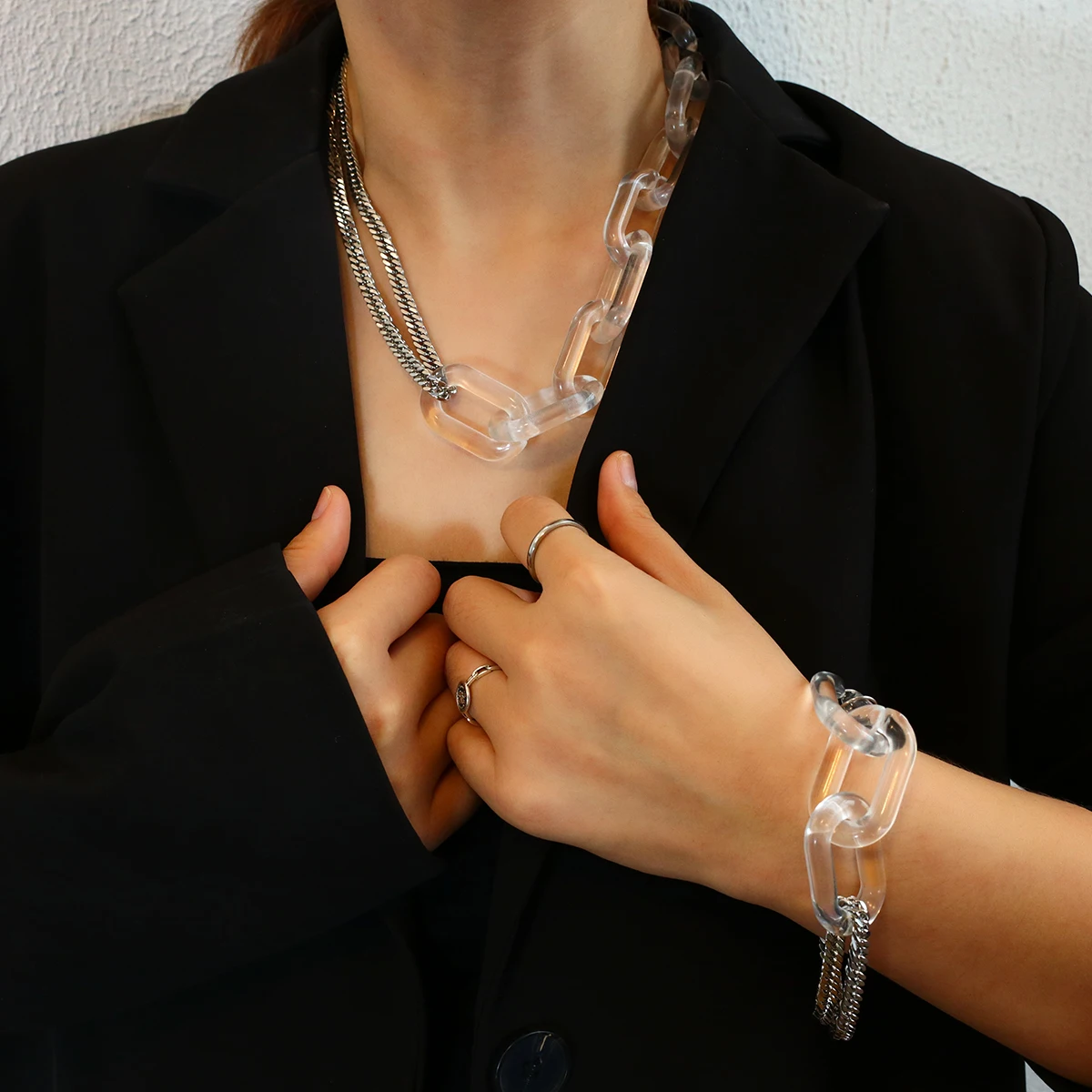 

Женский многослойный браслет-цепочка из акрила, Y2K