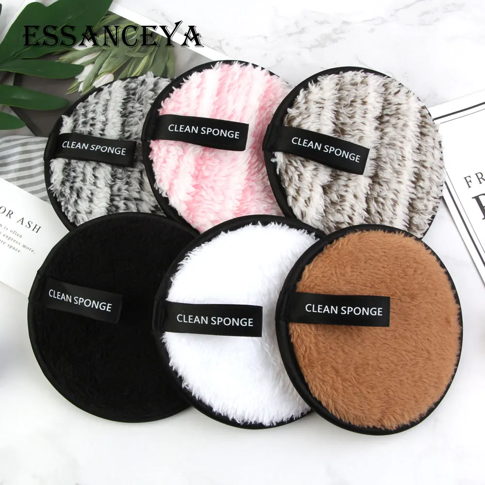 ESSANCEYA 1/3Pcs макияж спонж для снятия мягкий полотенчатая ткань микрофибра колодки Уход за кожей лица Очищение Многоразовые моющиеся салфетки колодки естественный жидкость для снятия
