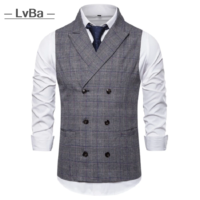 

Plaid Suits vest men formal gilet Wedding vest slim fit Groom Dress waistcoat Fashion Business men's suit vests