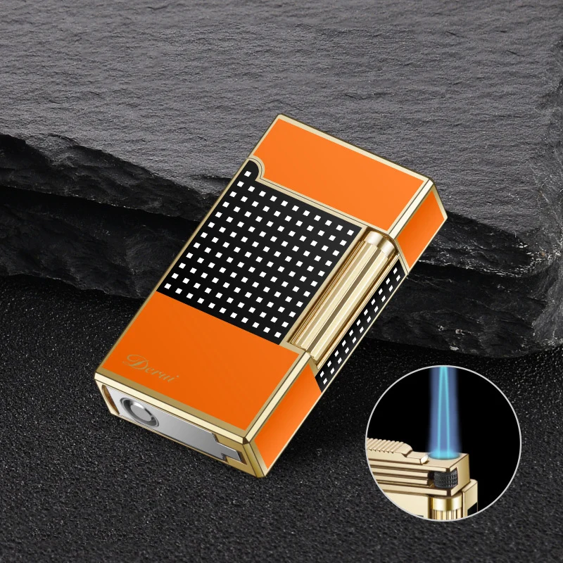 

Металлическая Бутановая газовая зажигалка для сигар из цинкового сплава, многофункциональные с дрелью, аксессуары для курения, яркий громк...