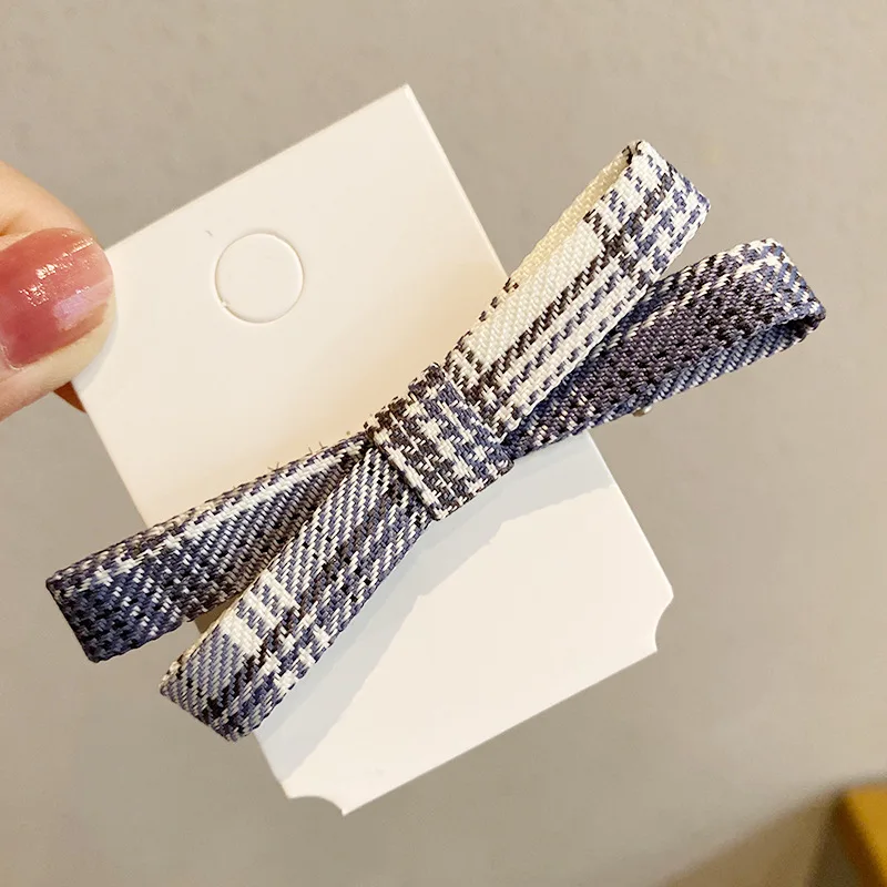 

Girls Plaid Hair Clips Uniform Fabric Bow Hairpins Headwear All-Match Barrette Fashion Styling Tools For Women Hair Accessories