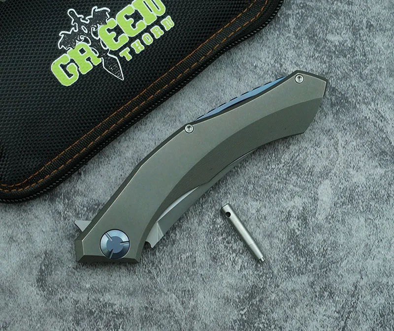 Складной нож Green thorn Flipper резак из титанового сплава и стали D2 для выживания на