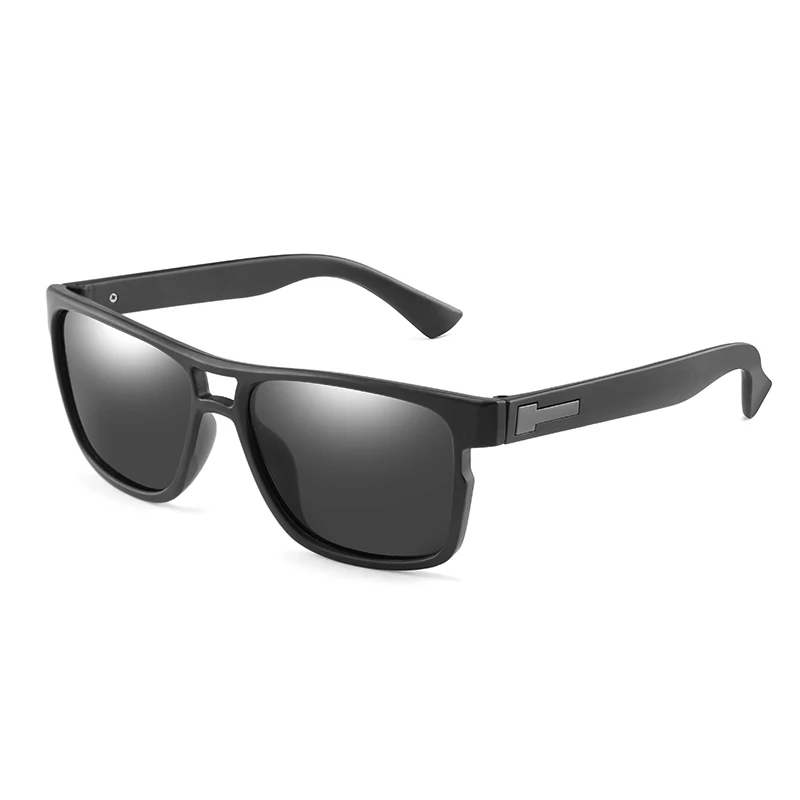 Black Grey Longkeperer поляризованные солнцезащитные очки мужские Квадратные Зеркальные Солнцезащитные очки для вождения брендовые дизайнерские ретро солнцезащитные очки для водителя UV400 очки - Цвет линз: Black Grey