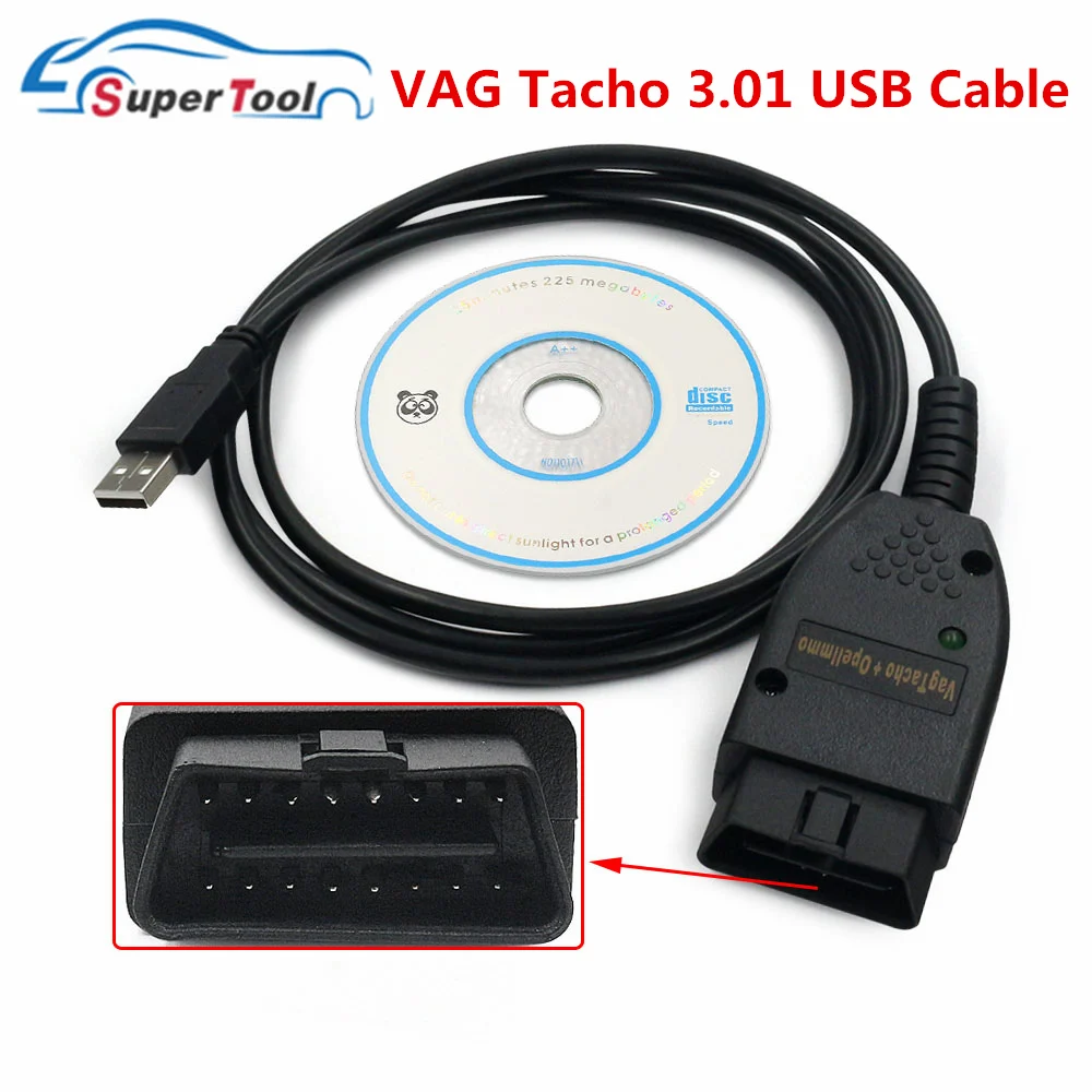 OBD2 автомобильный кабель VAG Tacho 3,01 диагностический кабель USB VAG OBDII сканер инструмент VAGTacho 3,01 Автомобильные диагностические кабели для Audi/Skoda