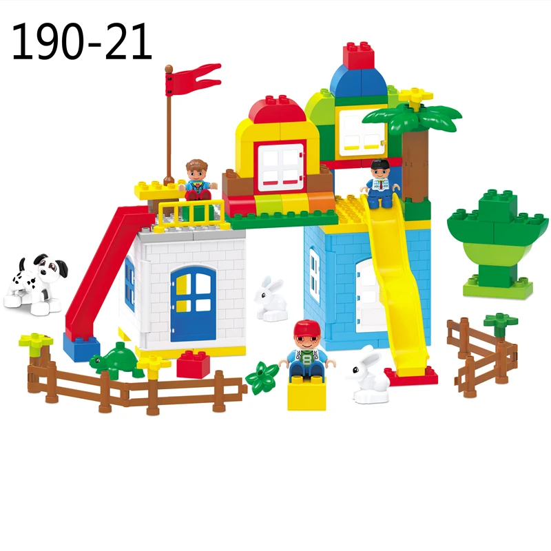 DIY Дом развлечений замок с горкой кирпич игрушки для детей творческие