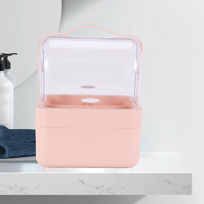 

Makeup Container Storage Box, Cosmetic Display Showcase, Dustproof Makeup Organizer
