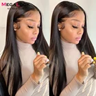 Парик на шнуровке спереди, парик из 180% бразильских прямых волос с косточками, парики из натуральных волос для женщин, парик из натуральных волос с T-образной частью спереди