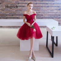 2021 new wedding party vintage simple design red short lace up back dress for lady vestidos de fiesta de