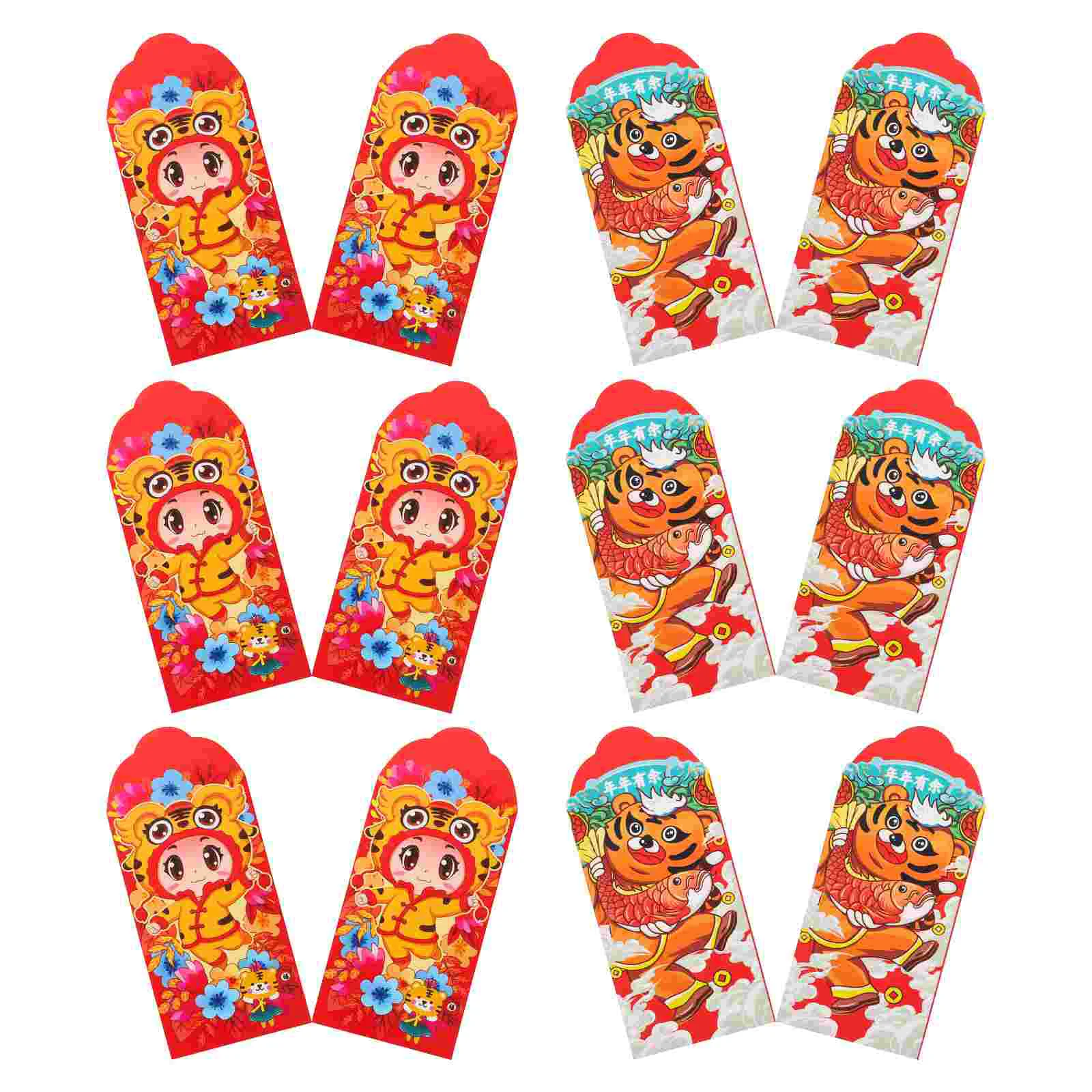 

12 шт., карманы для денег, 2022 красных пакетов