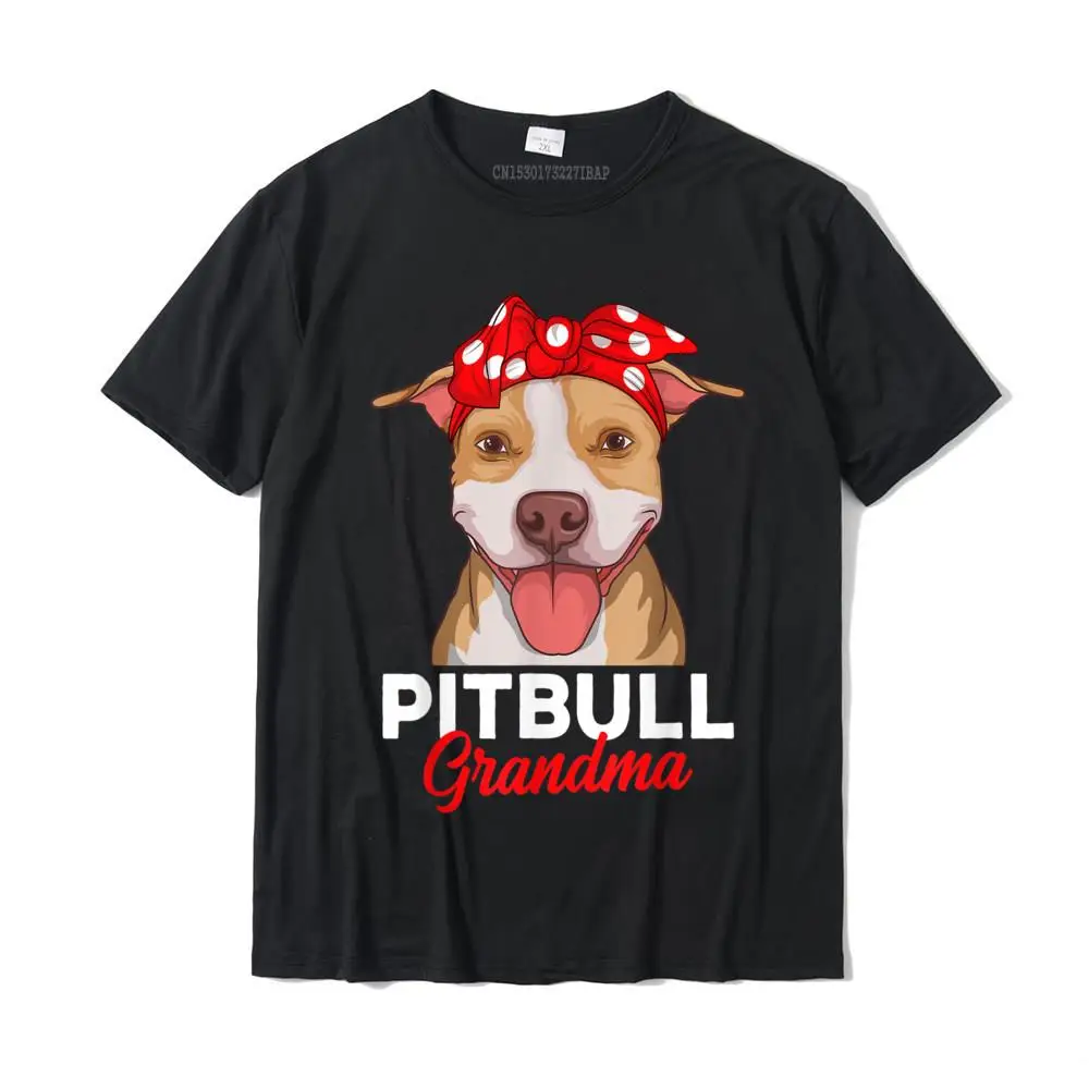 

Pitbull Grandma Pittie Dog Mom Funny Women T-Shirt Prevalent Mens Tshirts Cotton Tops Shirt Classic