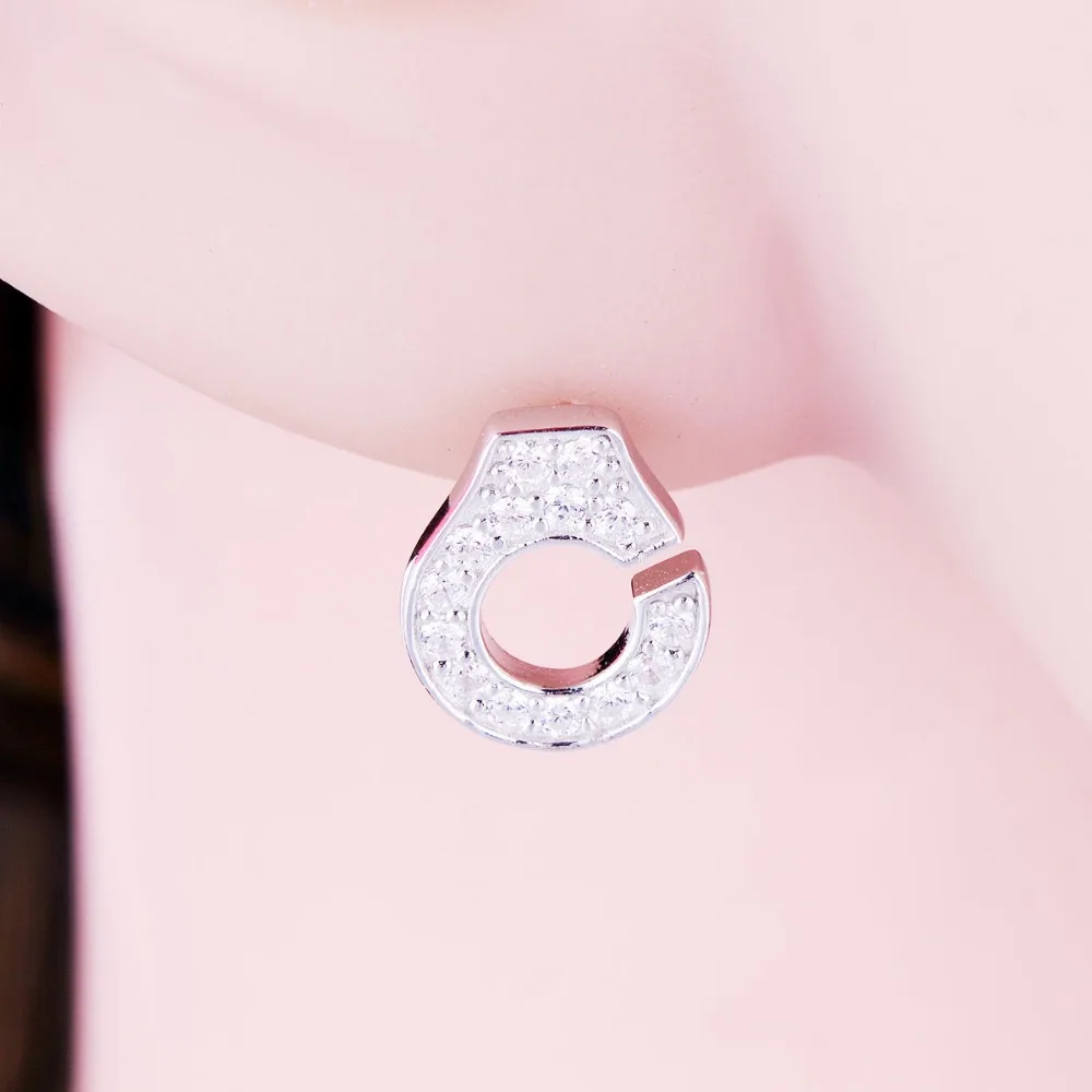 

2021 France Famous Stud Earrings Authentic 925 Sterling Silver Handcuff Earrings For Women boucles d'oreilles menottes argent