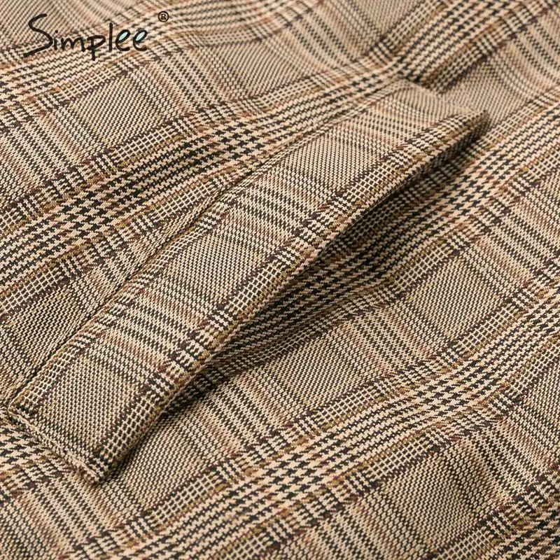 Simplee винтажная теплая клетчатая Женская парка толстая на шнуровке с карманами
