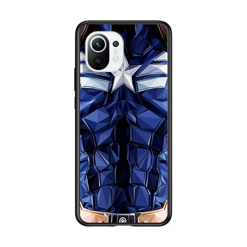 

Avengers Hero Marvel for Xiaomi Mi 11 10T Note 10 Ultra 5G 9 9T SE 8 A3 A2 A1 6X Pro Play F1 Lite 5G Black Phone Case