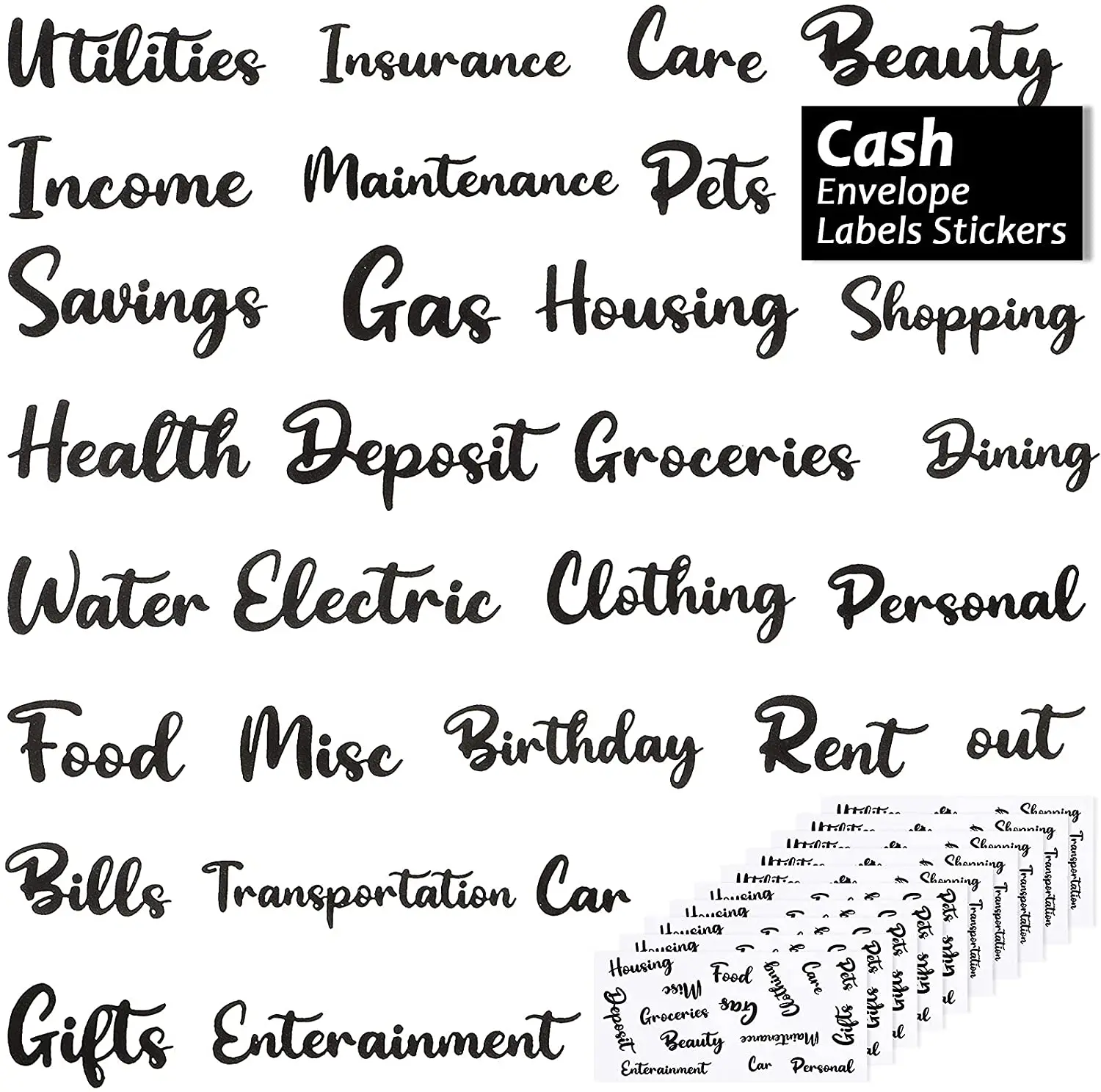 10 Pieces Cash Envelope Label Sticker Budget Cash Envelope Stickers System Planner PVC Stickers Budget Planners Binder Stickers