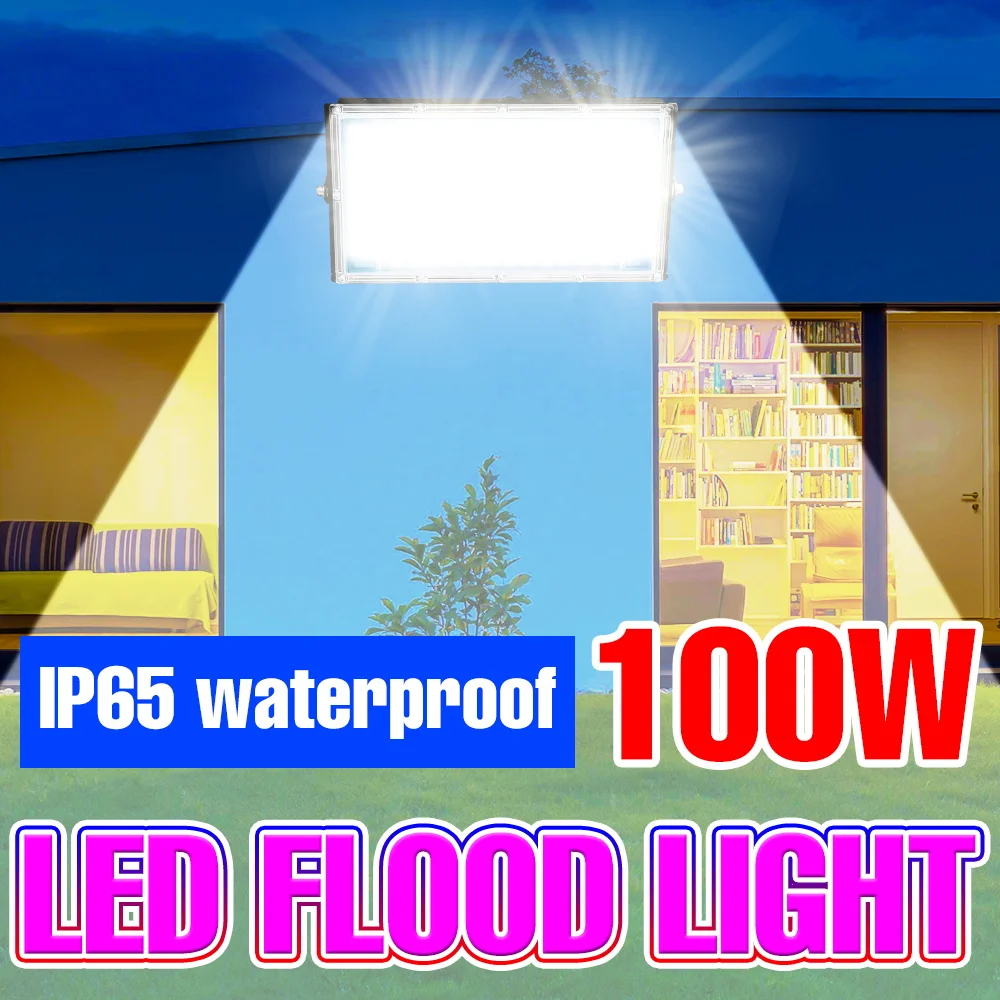 

Светодиодный прожектор 220 В, Ночной светильник, уличная точечная лампа, IP65, водонепроницаемый, для двора, 100 Вт, светильник ильник, светодиодн...