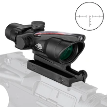 Fire Wolf 4X32 Hunting Riflescope Real Fiber Optics Grenn Red Dot Illuminated Etched Reticle Tactical Optical Sight