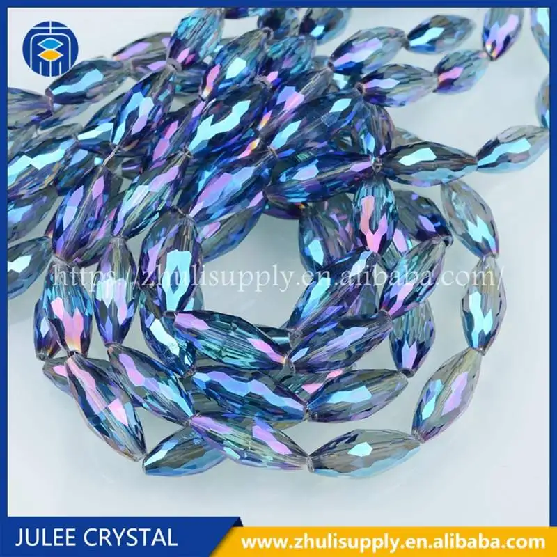 A22-022 JuleeCrystal 6x13 мм длинные бусины овальной формы красочные стеклянные хрустальные бусины для ювелирных изделий ожерелье - Цвет: A22-022