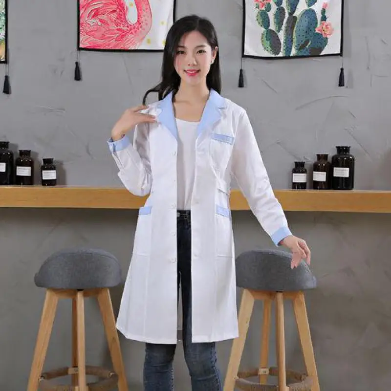 Женская Рабочая Униформа розовая белая 3 стиля рабочая одежда пальто для аптеки