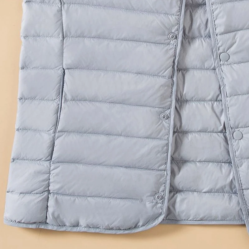 NewNewBang Spring Couples V-Neck Man's Ultra Light Down Vest Zipper Waistcoat Warm Liner Vest Portable