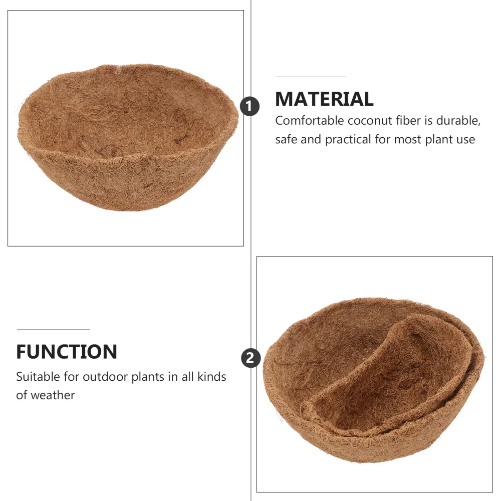 

4Pcs Creative Coconut Fiber Pad Flowerpot Lining Natural Cushion Liner Pads